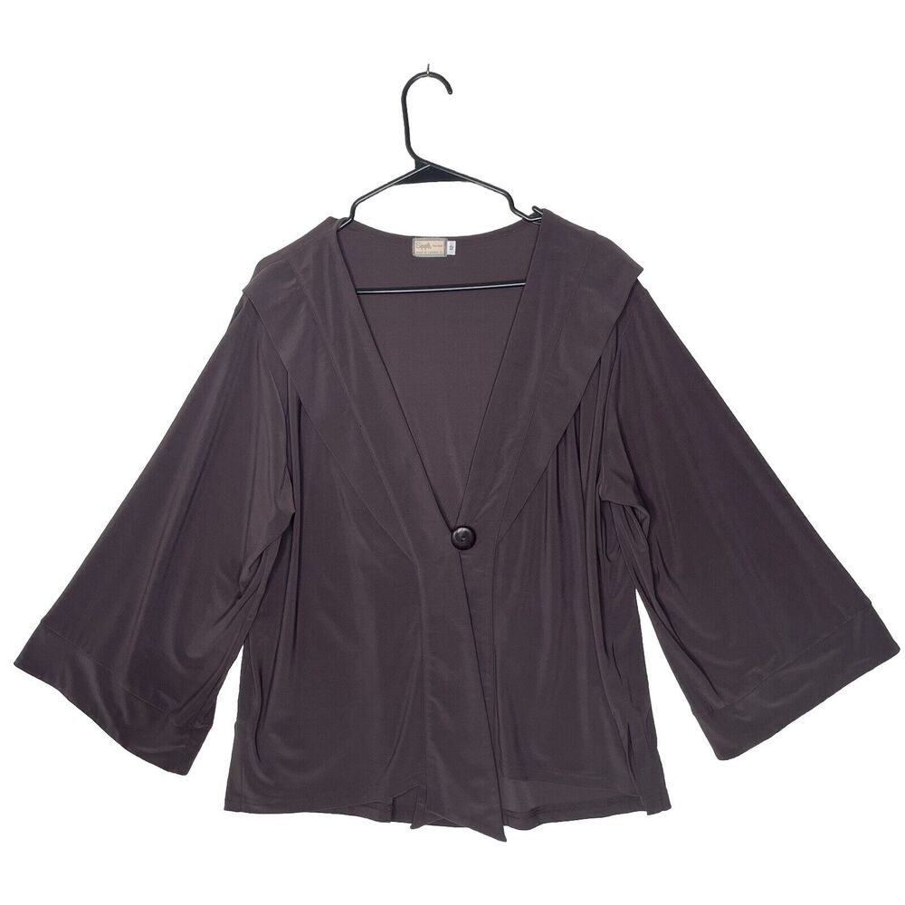 Sympli Women's Charcoal Open Front Top